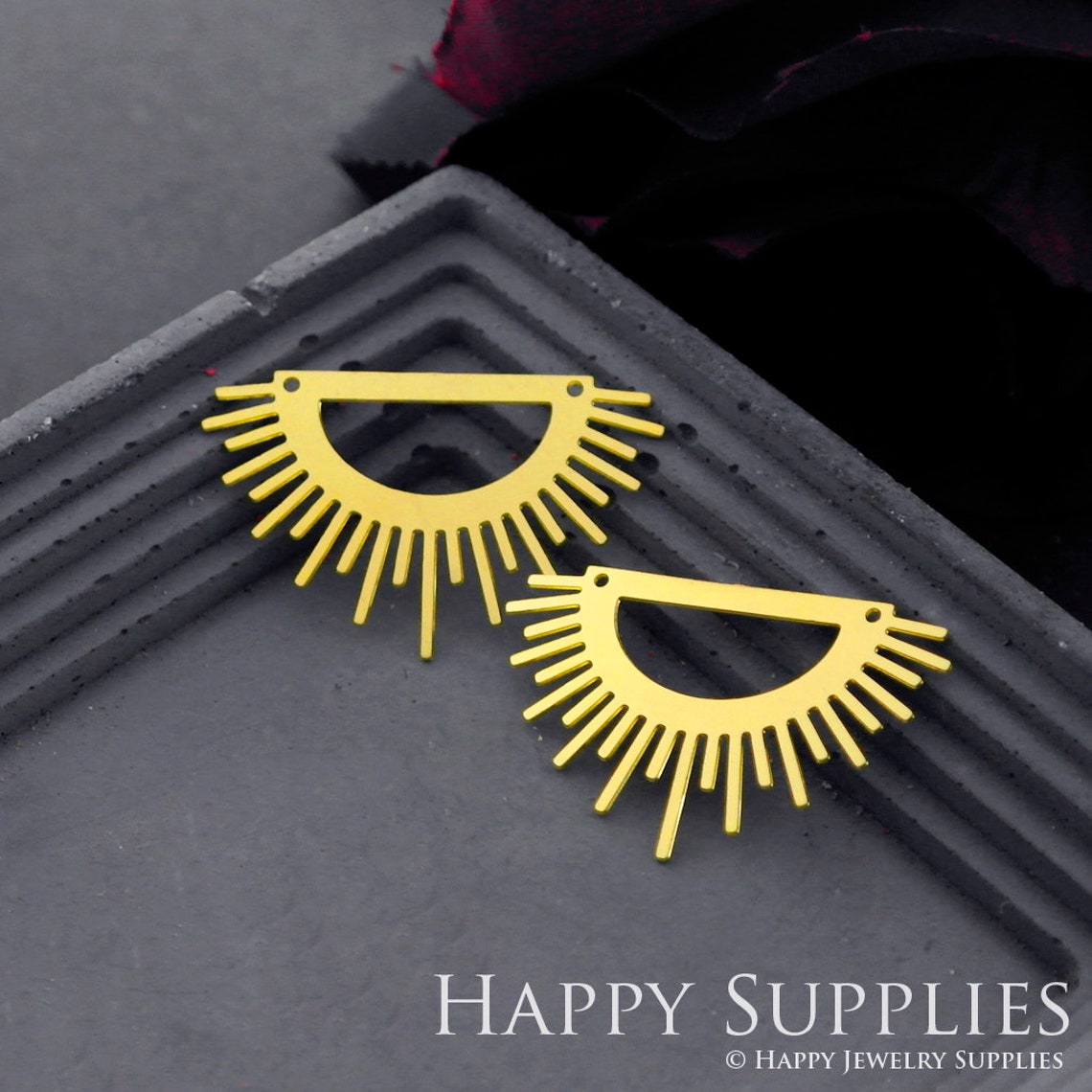 Brass Jewelry Charms, Semicircle Geometric Raw Brass Earring Charms, Brass Jewelry Pendants, Raw Brass Jewelry Findings, Brass Pendants Jewelry Wholesale (RD673)