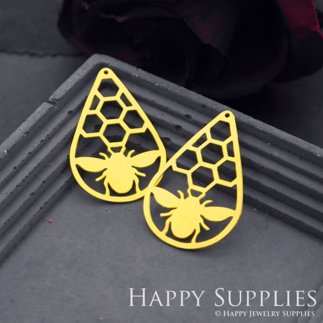 Brass Jewelry Charms, Bees Raw Brass Earring Charms, Brass Jewelry Pendants, Raw Brass Jewelry Findings, Brass Pendants Jewelry Wholesale (RD704)