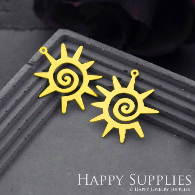 Brass Jewelry Charms, Sun Raw Brass Earring Charms, Brass Jewelry Pendants, Raw Brass Jewelry Findings, Brass Pendants Jewelry Wholesale (RD695)