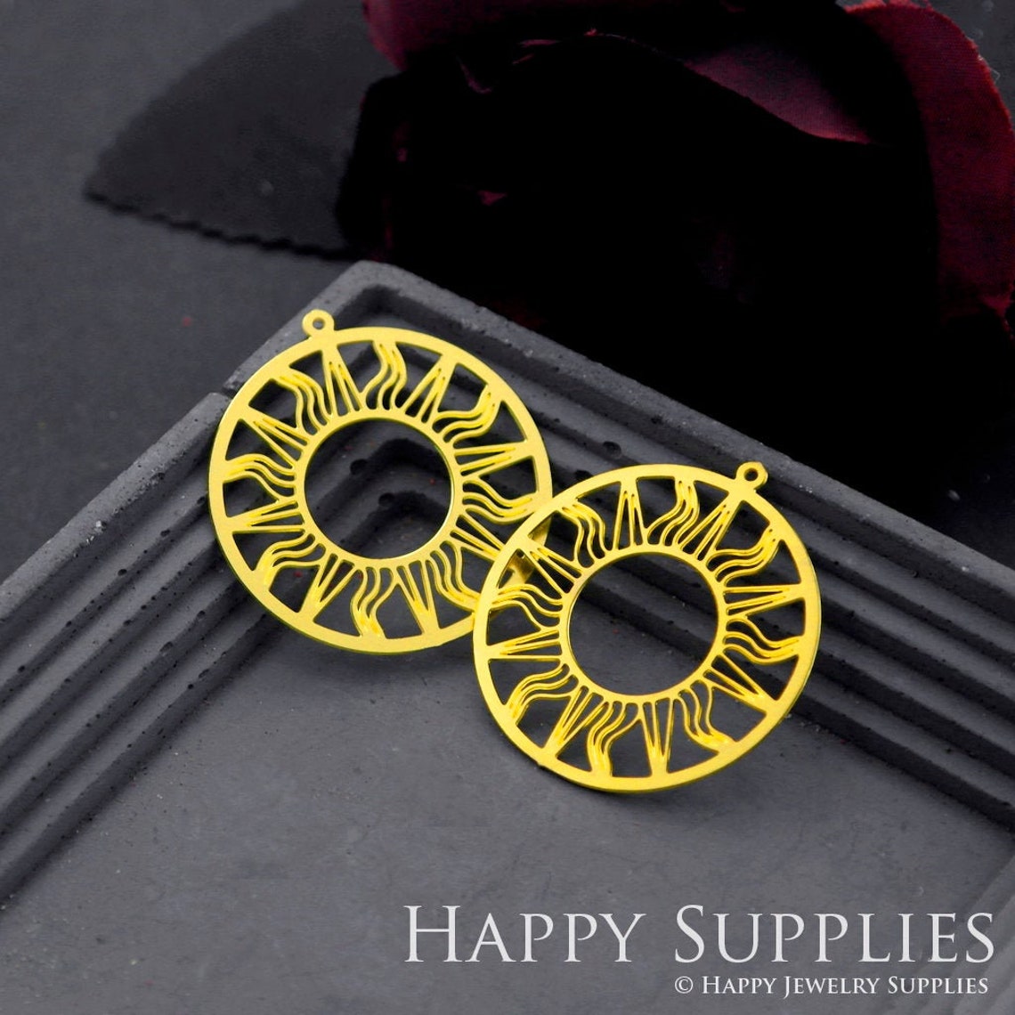 Brass Jewelry Charms, Circle Raw Brass Earring Charms, Brass Jewelry Pendants, Raw Brass Jewelry Findings, Brass Pendants Jewelry Wholesale (RD725)
