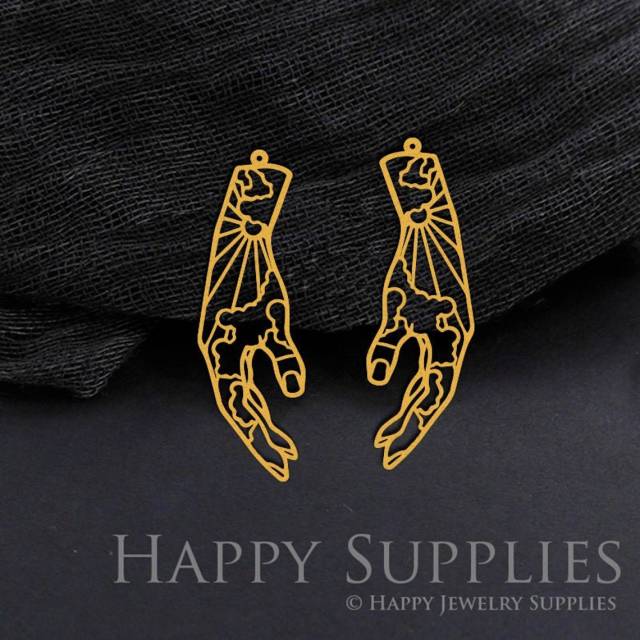 Brass Jewelry Charms, Hand Raw Brass Earring Charms, Brass Jewelry Pendants, Raw Brass Jewelry Findings, Brass Pendants Jewelry Wholesale (RD745)