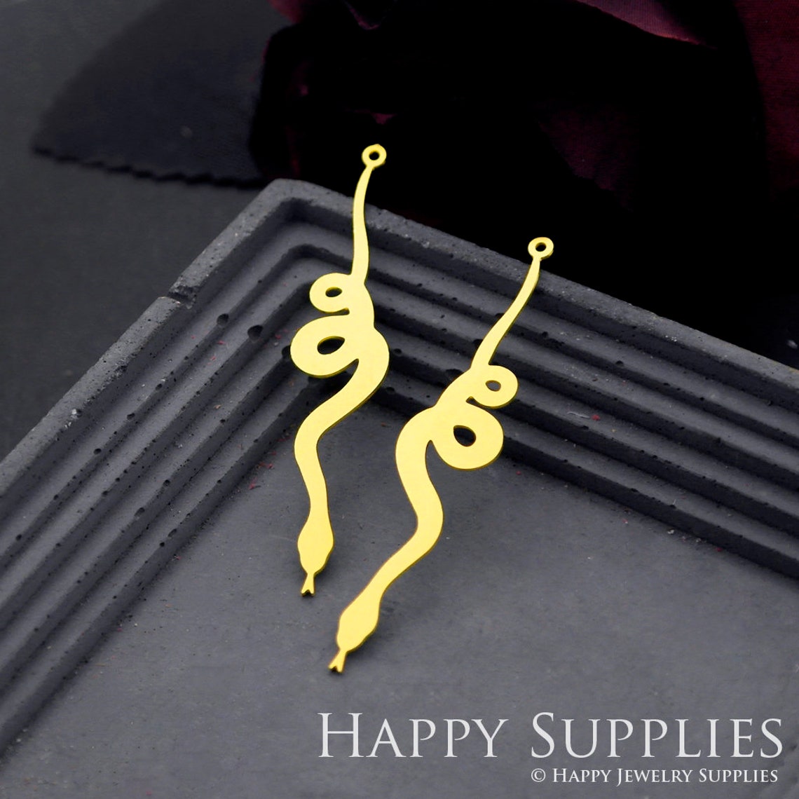 Brass Jewelry Charms, Snake Raw Brass Earring Charms, Brass Jewelry Pendants, Raw Brass Jewelry Findings, Brass Pendants Jewelry Wholesale (RD722)