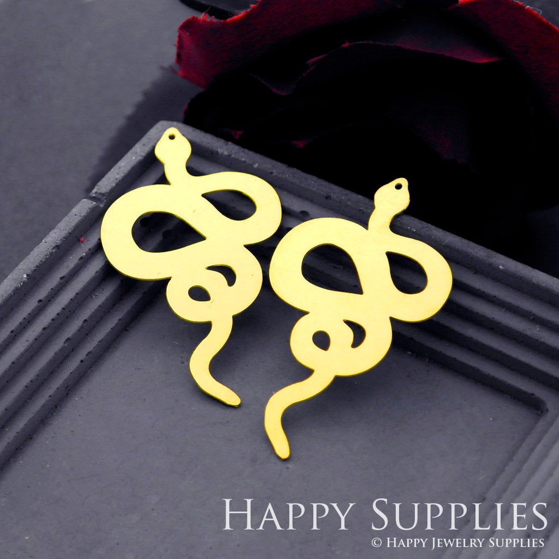 Brass Jewelry Charms, Snake Raw Brass Earring Charms, Brass Jewelry Pendants, Raw Brass Jewelry Findings, Brass Pendants Jewelry Wholesale (RD716)