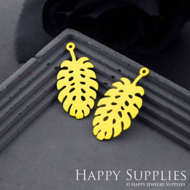 Brass Jewelry Charms, Monstera Leaf Raw Brass Earring Charms, Brass Jewelry Pendants, Raw Brass Jewelry Findings, Brass Pendants Jewelry Wholesale (RD705)