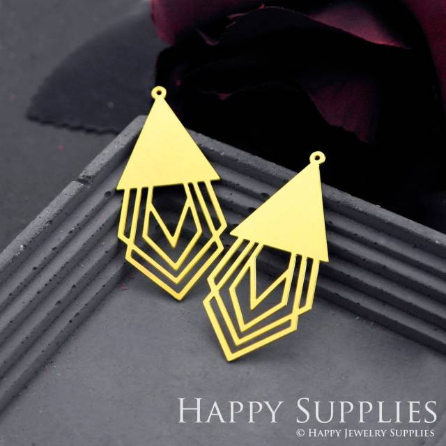 Brass Jewelry Charms, Triangle Raw Brass Earring Charms, Brass Jewelry Pendants, Raw Brass Jewelry Findings, Brass Pendants Jewelry Wholesale (RD732)