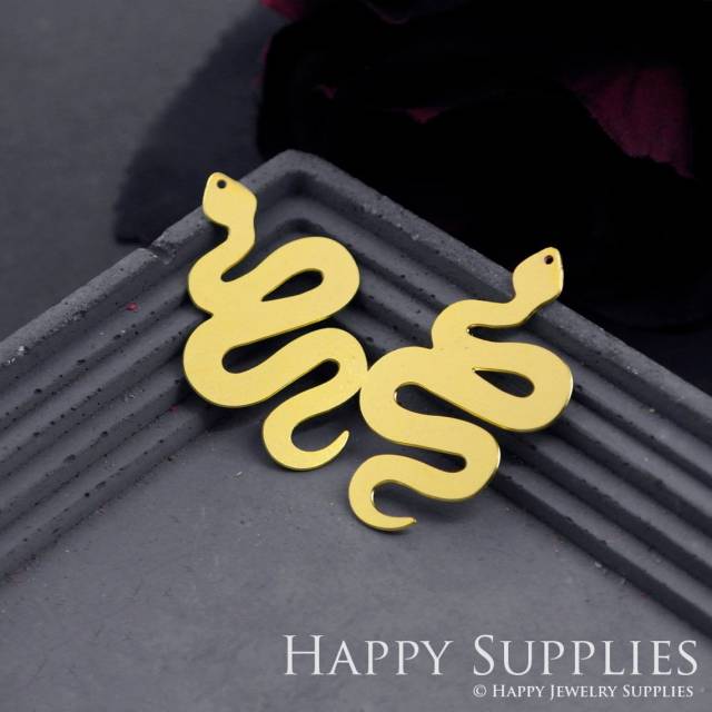 Brass Jewelry Charms, Snake Raw Brass Earring Charms, Brass Jewelry Pendants, Raw Brass Jewelry Findings, Brass Pendants Jewelry Wholesale (RD720)