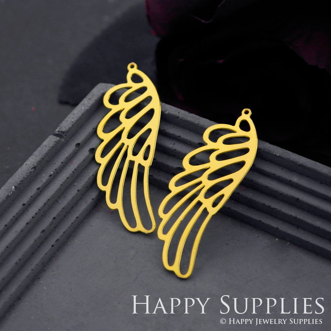 Brass Jewelry Charms, Wing Raw Brass Earring Charms, Brass Jewelry Pendants, Raw Brass Jewelry Findings, Brass Pendants Jewelry Wholesale (RD730)