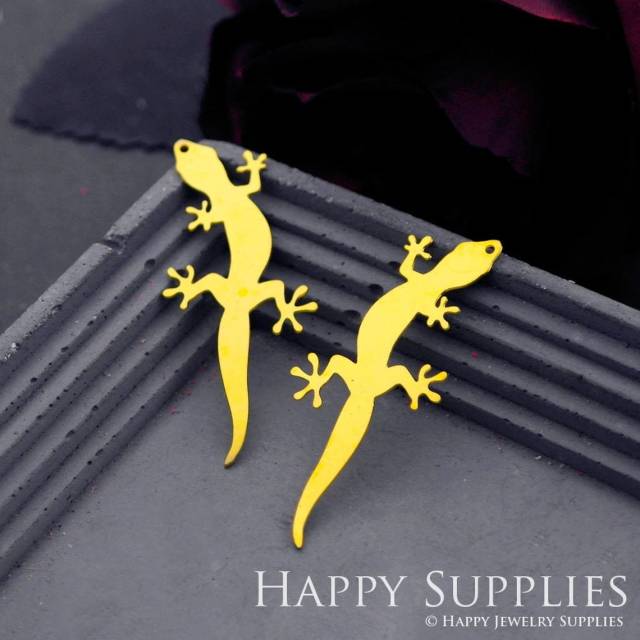 Brass Jewelry Charms, Gecko Raw Brass Earring Charms, Brass Jewelry Pendants, Raw Brass Jewelry Findings, Brass Pendants Jewelry Wholesale (RD742)