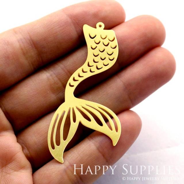 Brass Jewelry Charms, Fishtail Raw Brass Earring Charms, Brass Jewelry Pendants, Raw Brass Jewelry Findings, Brass Pendants Jewelry Wholesale (RD788)