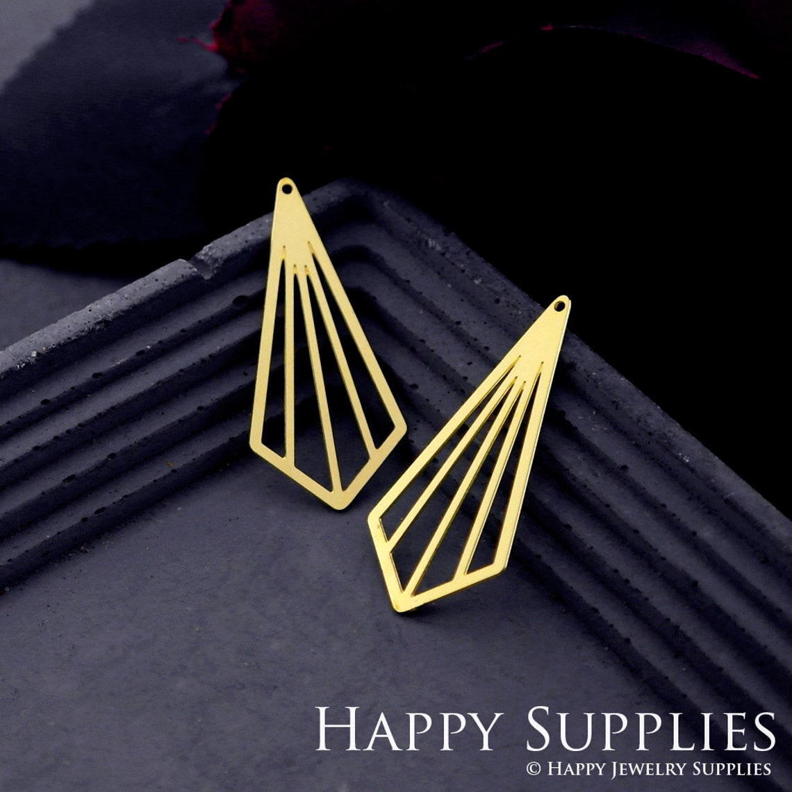 Brass Jewelry Charms, Drop  Raw Brass Earring Charms, Brass Jewelry Pendants, Raw Brass Jewelry Findings, Brass Pendants Jewelry Wholesale (RD787)