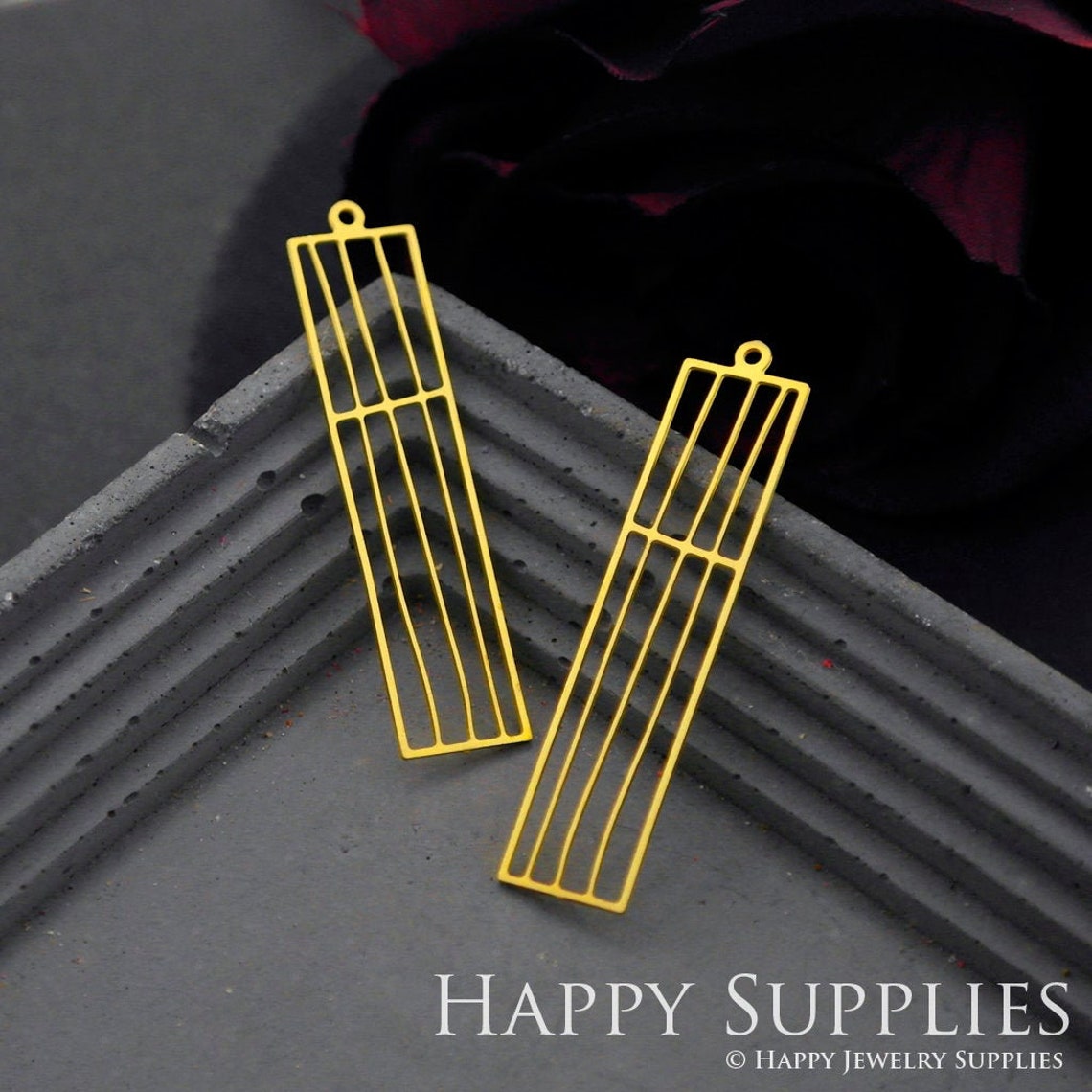 Brass Jewelry Charms, Rectangle Raw Brass Earring Charms, Brass Jewelry Pendants, Raw Brass Jewelry Findings, Brass Pendants Jewelry Wholesale (RD801)