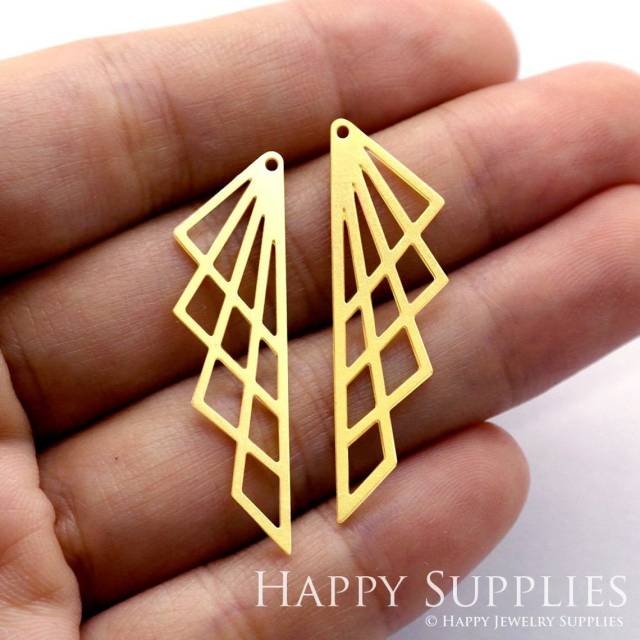 Brass Jewelry Charms, Geometric Raw Brass Earring Charms, Brass Jewelry Pendants, Raw Brass Jewelry Findings, Brass Pendants Jewelry Wholesale (RD870)