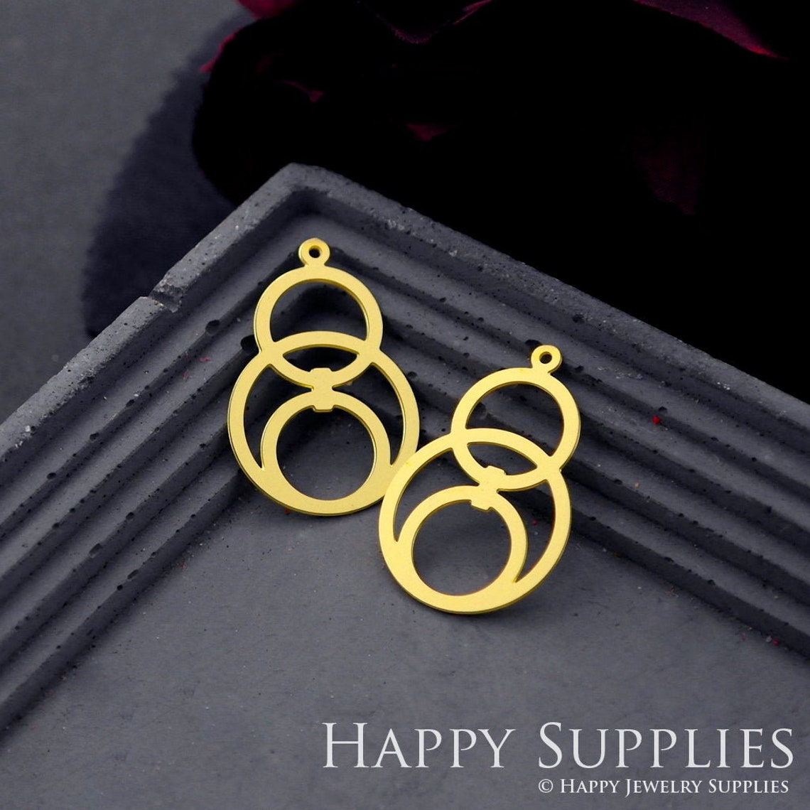 Brass Jewelry Charms, Circles Raw Brass Earring Charms, Brass Jewelry Pendants, Raw Brass Jewelry Findings, Brass Pendants Jewelry Wholesale (RD825)