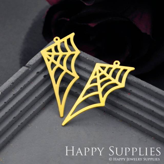 Brass Jewelry Charms, Cobweb Raw Brass Earring Charms, Brass Jewelry Pendants, Raw Brass Jewelry Findings, Brass Pendants Jewelry Wholesale (RD820)