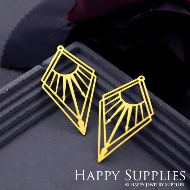 Brass Jewelry Charms, Geometric Raw Brass Earring Charms, Brass Jewelry Pendants, Raw Brass Jewelry Findings, Brass Pendants Jewelry Wholesale (RD868)