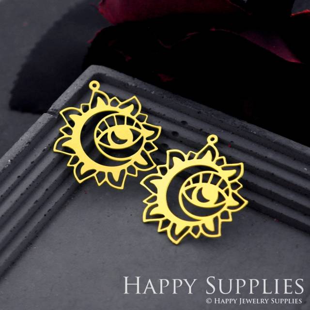 Brass Jewelry Charms, Sun Eye Raw Brass Earring Charms, Brass Jewelry Pendants, Raw Brass Jewelry Findings, Brass Pendants Jewelry Wholesale (RD836)