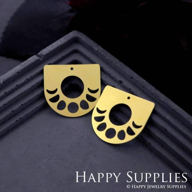 Brass Jewelry Charms, Semicircle Raw Brass Earring Charms, Brass Jewelry Pendants, Raw Brass Jewelry Findings, Brass Pendants Jewelry Wholesale (RD863)