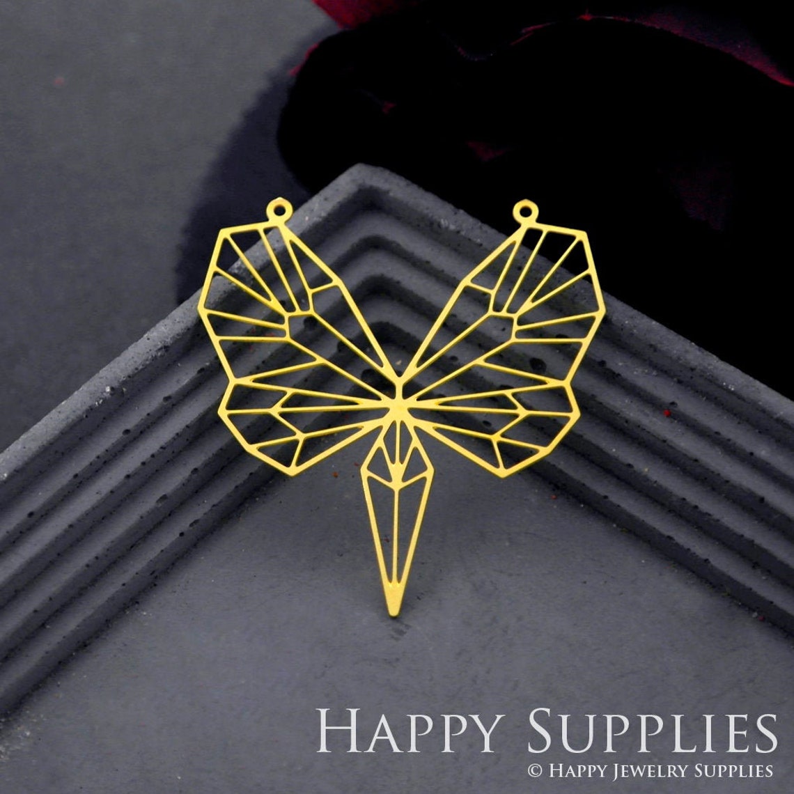 Brass Jewelry Charms, Butterfly Raw Brass Earring Charms, Brass Jewelry Pendants, Raw Brass Jewelry Findings, Brass Pendants Jewelry Wholesale (RD821)