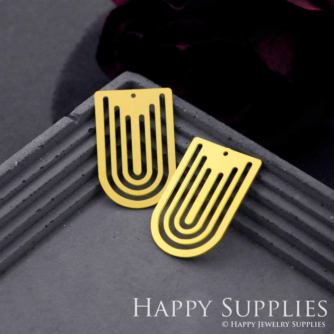Brass Jewelry Charms, U shape Raw Brass Earring Charms, Brass Jewelry Pendants, Raw Brass Jewelry Findings, Brass Pendants Jewelry Wholesale (RD805)