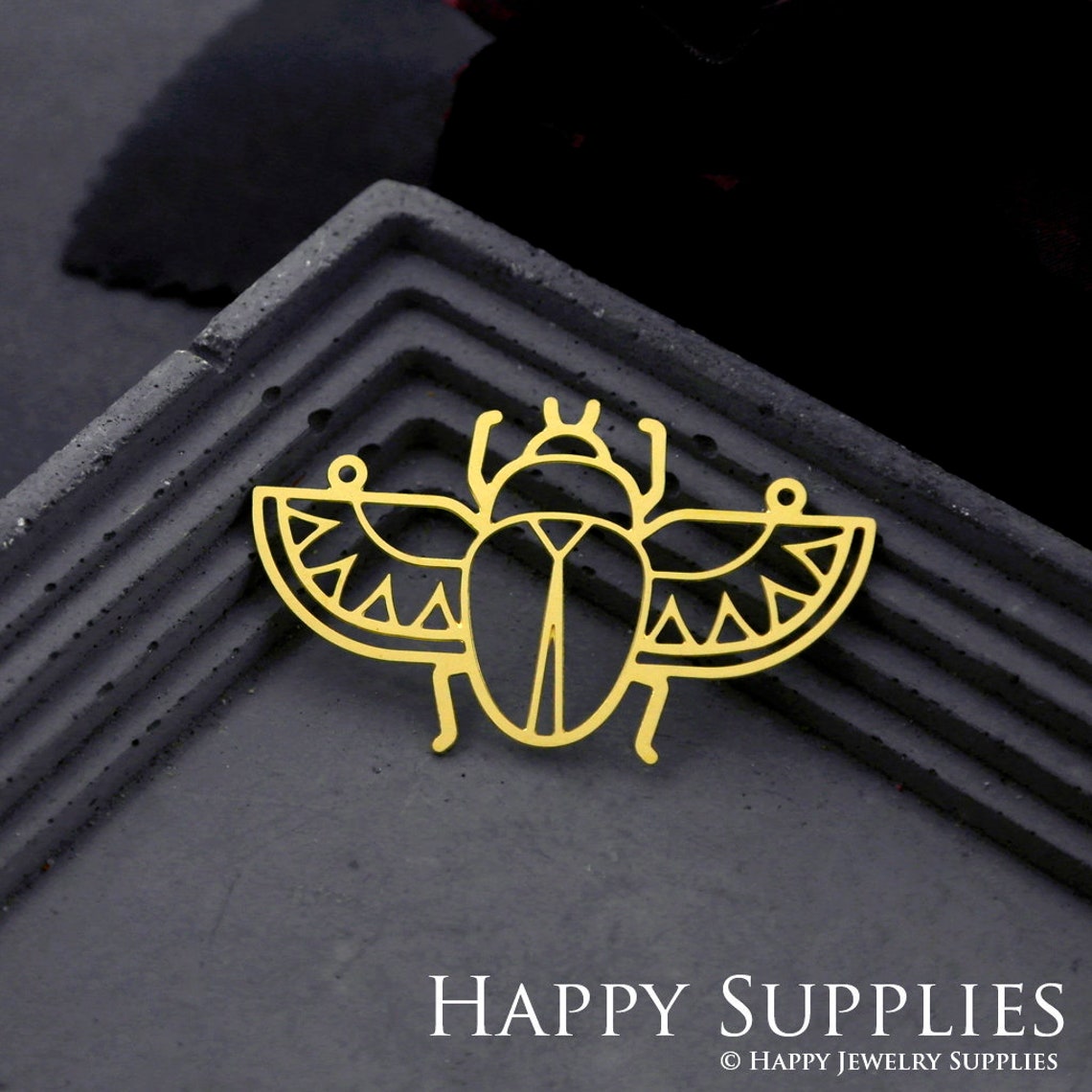 Brass Jewelry Charms, Beetle Raw Brass Earring Charms, Brass Jewelry Pendants, Raw Brass Jewelry Findings, Brass Pendants Jewelry Wholesale (RD871)