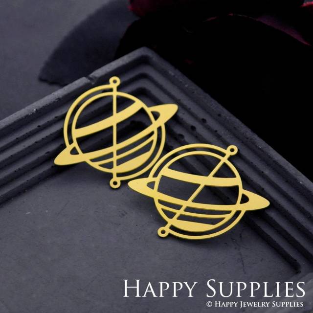 Brass Jewelry Charms, Circle Universe Starry Sky Galaxy Raw Brass Earring Charms, Brass Jewelry Pendants, Raw Brass Jewelry Findings, Brass Pendants Jewelry Wholesale (RD855)