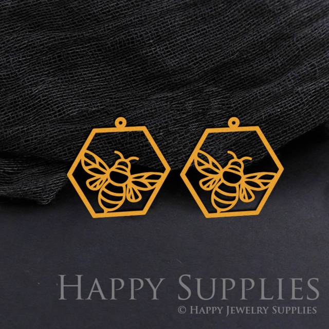 Brass Jewelry Charms, Bee Raw Brass Earring Charms, Brass Jewelry Pendants, Raw Brass Jewelry Findings, Brass Pendants Jewelry Wholesale (RD912)