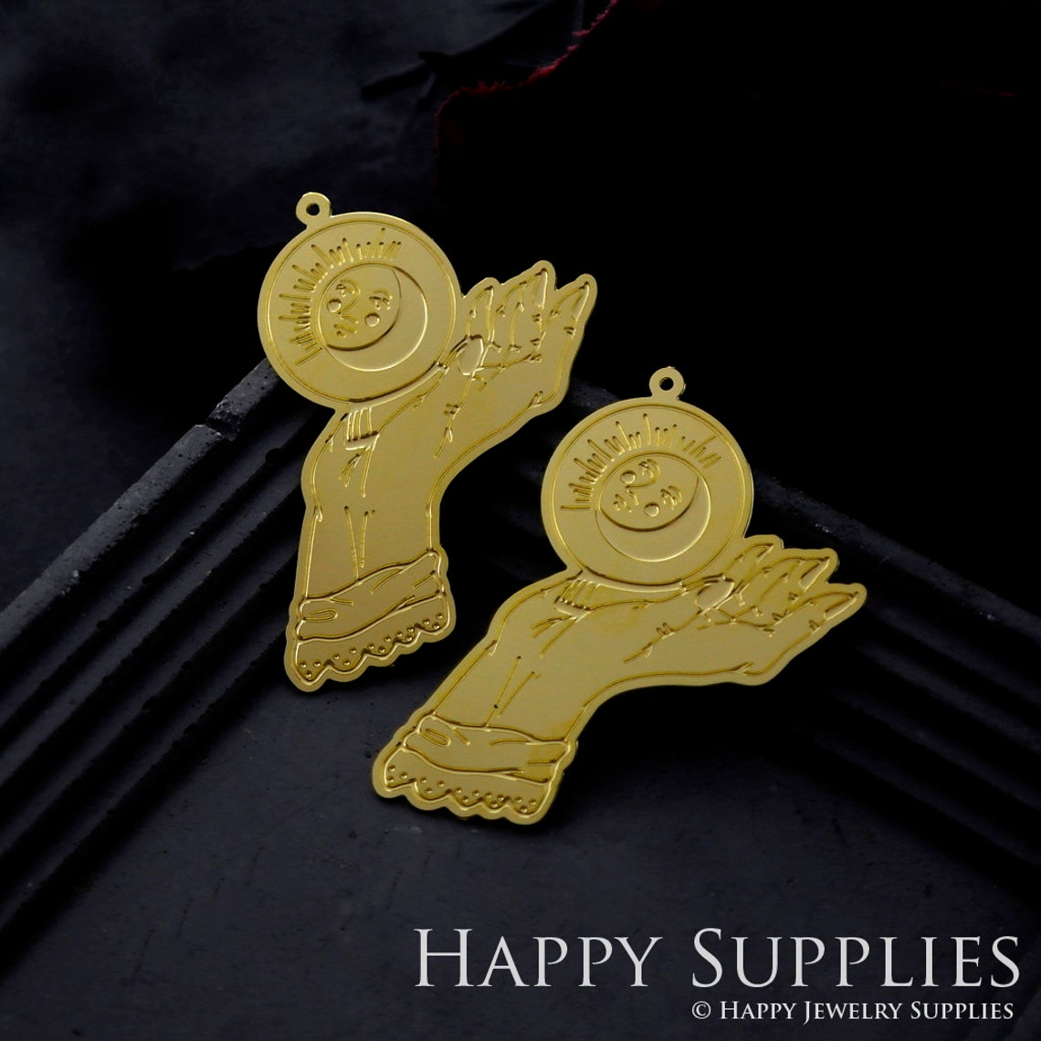 Brass Jewelry Charms, Hand Etched Raw Brass Earring Charms, Brass Jewelry Pendants, Raw Brass Jewelry Findings, Brass Pendants Jewelry Wholesale (RD922)