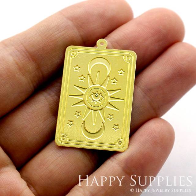 Brass Jewelry Charms, Tarot Etched Raw Brass Earring Charms, Brass Jewelry Pendants, Raw Brass Jewelry Findings, Brass Pendants Jewelry Wholesale (RD926)