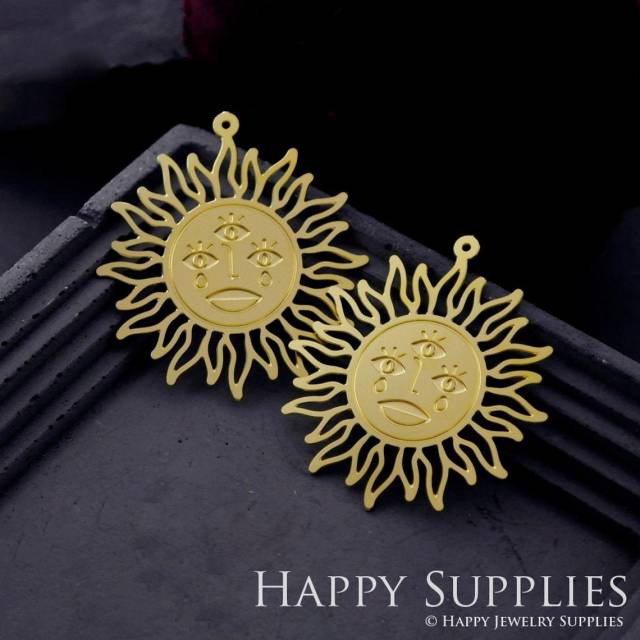 Brass Jewelry Charms, Sun Raw Brass Earring Charms, Brass Jewelry Pendants, Raw Brass Jewelry Findings, Brass Pendants Jewelry Wholesale (RD929)