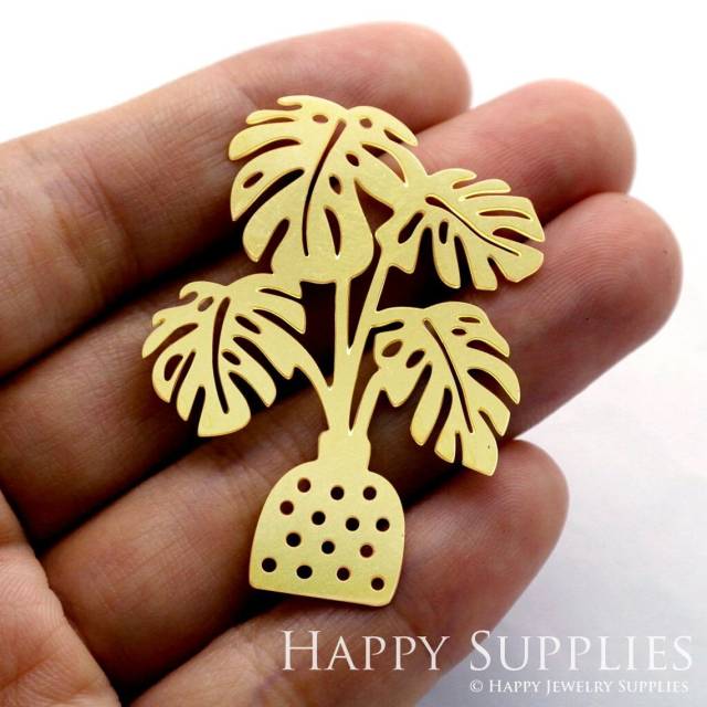 Brass Jewelry Charms,Monstera Leaf  Raw Brass Earring Charms, Brass Jewelry Pendants, Raw Brass Jewelry Findings, Brass Pendants Jewelry Wholesale (RD979)