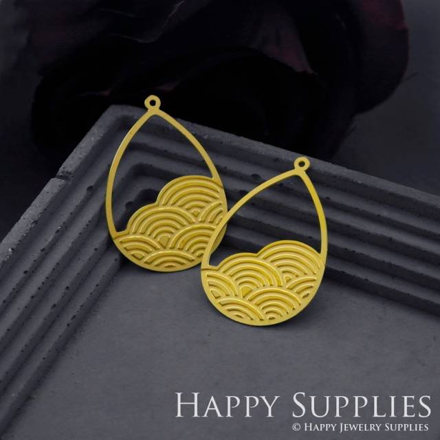 Brass Jewelry Charms, Teardrop Etched Raw Brass Earring Charms, Brass Jewelry Pendants, Raw Brass Jewelry Findings, Brass Pendants Jewelry Wholesale (RD933)