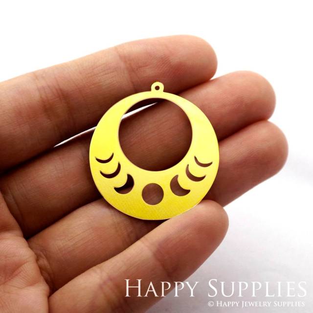 Brass Jewelry Charms, Moon Phases Raw Brass Earring Charms, Brass Jewelry Pendants, Raw Brass Jewelry Findings, Brass Pendants Jewelry Wholesale (RD995)