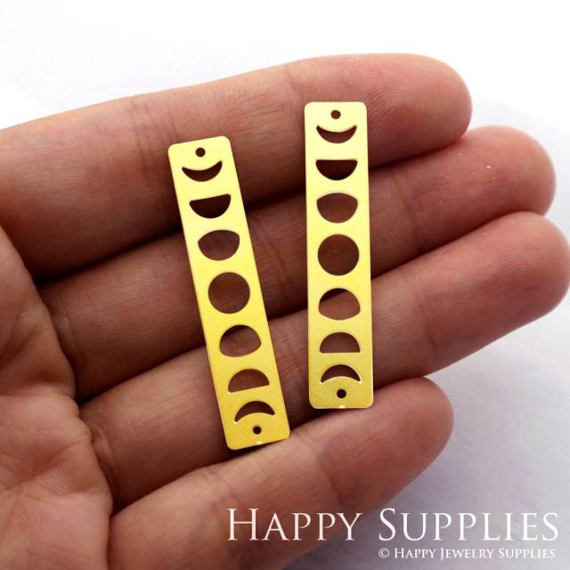Brass Jewelry Charms, Moon Phases Raw Brass Earring Charms, Brass Jewelry Pendants, Raw Brass Jewelry Findings, Brass Pendants Jewelry Wholesale (RD998)