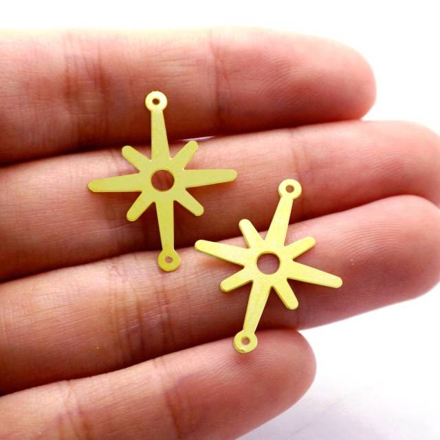 Brass Jewelry Charms, Star Raw Brass Earring Charms, Brass Jewelry Pendants, Raw Brass Jewelry Findings, Brass Pendants Jewelry Wholesale (RD1079)