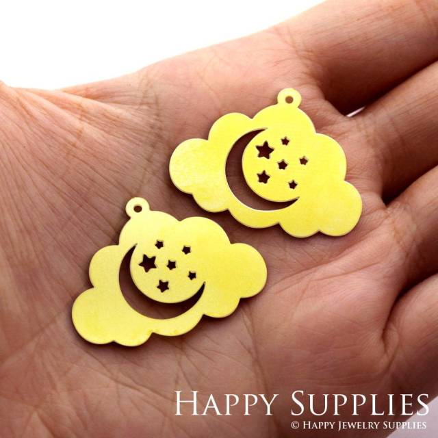 Brass Jewelry Charms, Cloud Raw Brass Earring Charms, Brass Jewelry Pendants, Raw Brass Jewelry Findings, Brass Pendants Jewelry Wholesale (RD1019)