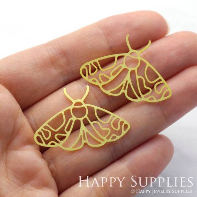 Brass Jewelry Charms, Geometric Moth Raw Brass Earring Charms, Brass Jewelry Pendants, Raw Brass Jewelry Findings, Brass Pendants Jewelry Wholesale (RD1027)