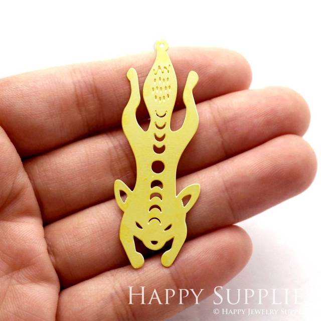 Brass Jewelry Charms, Fox Raw Brass Earring Charms, Brass Jewelry Pendants, Raw Brass Jewelry Findings, Brass Pendants Jewelry Wholesale (RD1106)