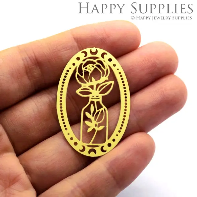 Brass Jewelry Charms, Flower Raw Brass Earring Charms, Brass Jewelry Pendants, Raw Brass Jewelry Findings, Brass Pendants Jewelry Wholesale (RD1014)