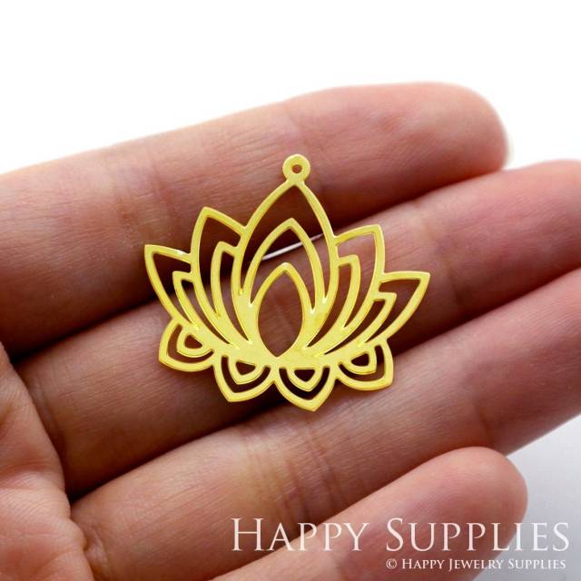 Brass Jewelry Charms, Lotus Raw Brass Earring Charms, Brass Jewelry Pendants, Raw Brass Jewelry Findings, Brass Pendants Jewelry Wholesale (RD1260)