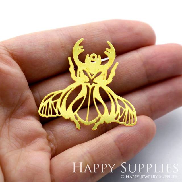 Brass Jewelry Charms, Geometric Beetle Raw Brass Earring Charms, Brass Jewelry Pendants, Raw Brass Jewelry Findings, Brass Pendants Jewelry Wholesale (RD1257)