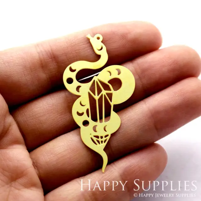 Brass Jewelry Charms, Snake Raw Brass Earring Charms, Brass Jewelry Pendants, Raw Brass Jewelry Findings, Brass Pendants Jewelry Wholesale (RD1183)