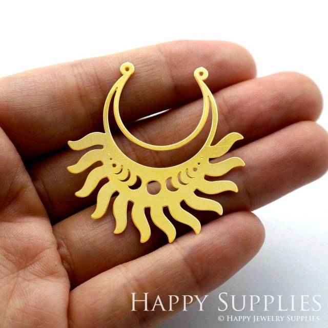 Brass Jewelry Charms, Moon Raw Brass Earring Charms, Brass Jewelry Pendants, Raw Brass Jewelry Findings, Brass Pendants Jewelry Wholesale (RD1196)