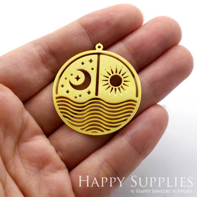 Brass Jewelry Charms, Round Raw Brass Earring Charms, Brass Jewelry Pendants, Raw Brass Jewelry Findings, Brass Pendants Jewelry Wholesale (RD1252)