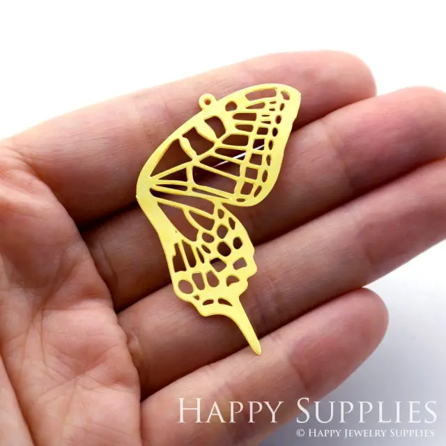 Brass Jewelry Charms, Butterfly Wing Raw Brass Earring Charms, Brass Jewelry Pendants, Raw Brass Jewelry Findings, Brass Pendants Jewelry Wholesale (RD1253)