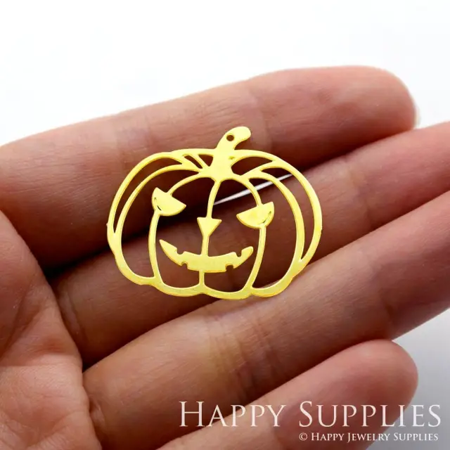 Brass Jewelry Charms, Pumpkin Raw Brass Earring Charms, Brass Jewelry Pendants, Raw Brass Jewelry Findings, Brass Pendants Jewelry Wholesale (RD1256)