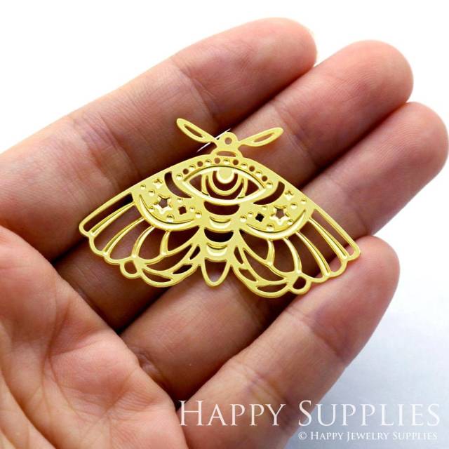 Brass Jewelry Charms, Geometric Moth Raw Brass Earring Charms, Brass Jewelry Pendants, Raw Brass Jewelry Findings, Brass Pendants Jewelry Wholesale (RD1347)