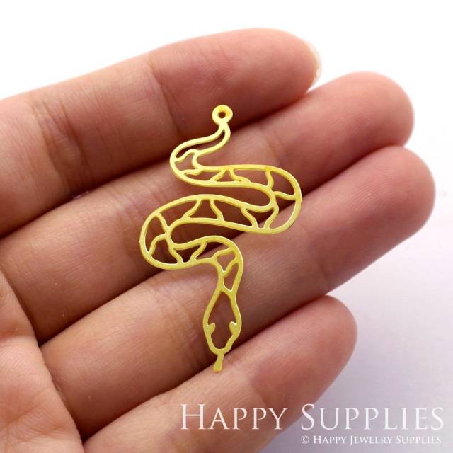 Brass Jewelry Charms, Snake Raw Brass Earring Charms, Brass Jewelry Pendants, Raw Brass Jewelry Findings, Brass Pendants Jewelry Wholesale (RD1278)