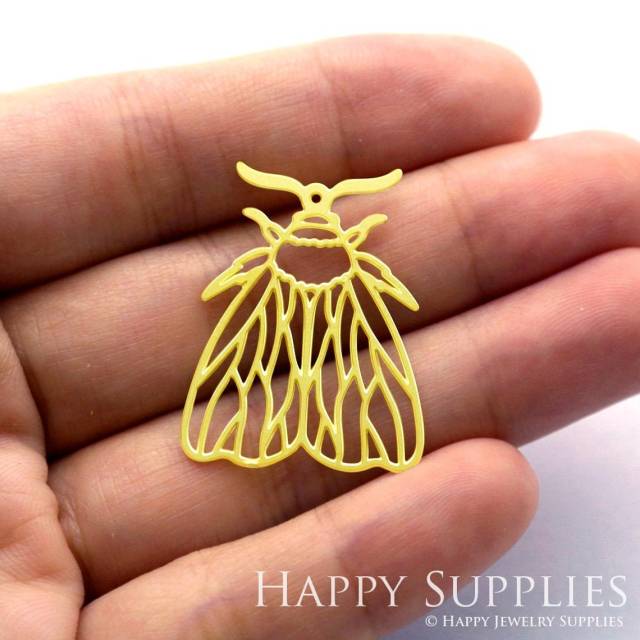 Brass Jewelry Charms, Geometric Moth Raw Brass Earring Charms, Brass Jewelry Pendants, Raw Brass Jewelry Findings, Brass Pendants Jewelry Wholesale (RD1275)