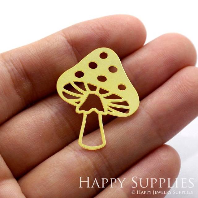 Brass Jewelry Charms, Mushroom Raw Brass Earring Charms, Brass Jewelry Pendants, Raw Brass Jewelry Findings, Brass Pendants Jewelry Wholesale (RD1308)