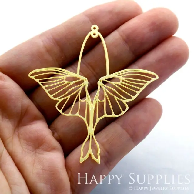 Brass Jewelry Charms, Wing Raw Brass Earring Charms, Brass Jewelry Pendants, Raw Brass Jewelry Findings, Brass Pendants Jewelry Wholesale (RD1322)